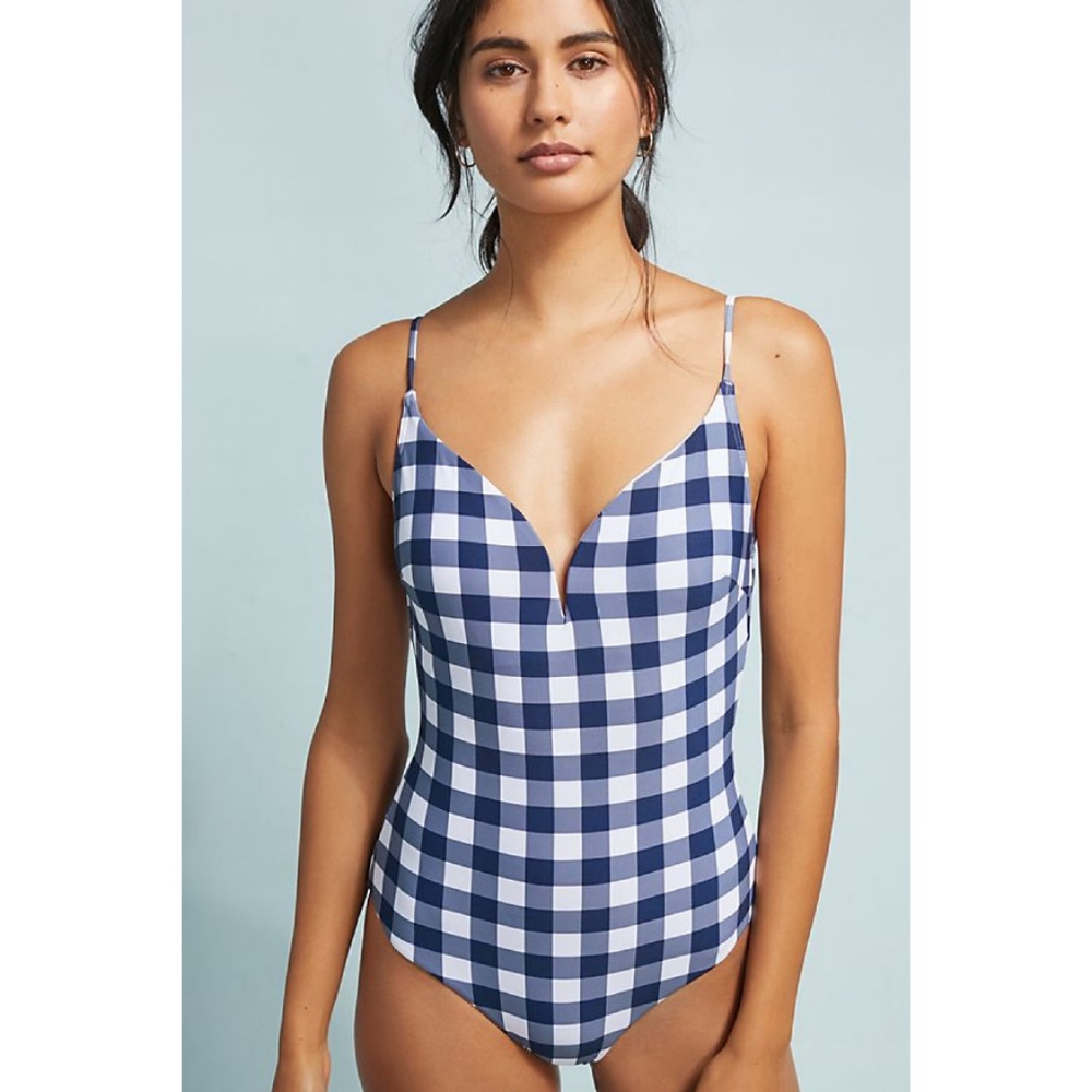 Onia $175 Anthropologie "Gloria" Gingham One Piece